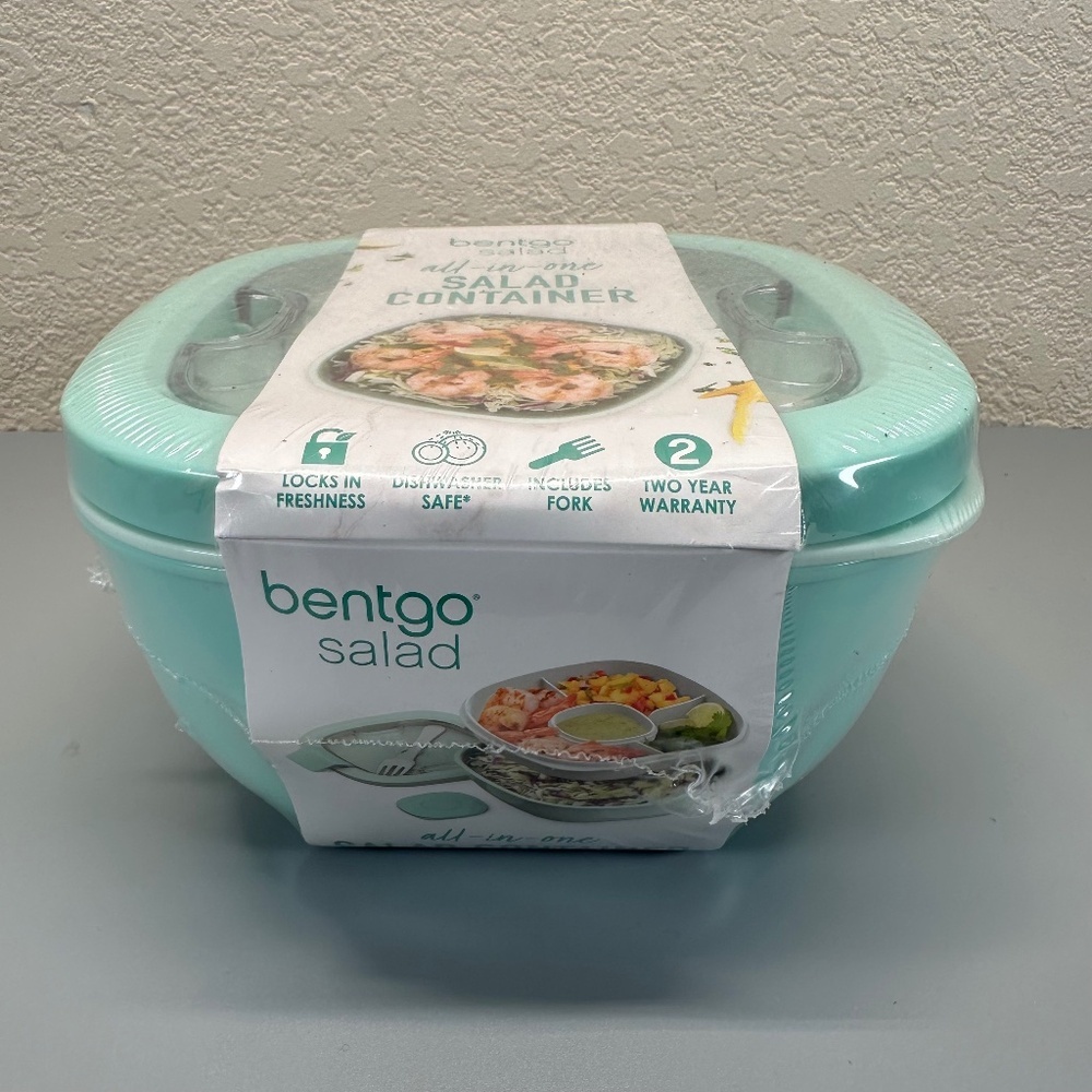 Bentgo All-in One Salad Container Sealed NEW Coastal Aqua Office School Picnic